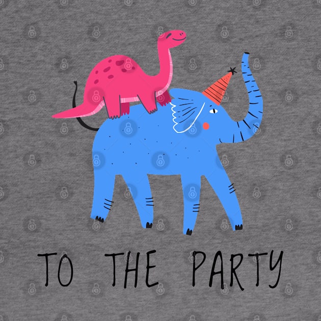 To The Party (Dinosaur Riding an Elephant) by caseofstyle